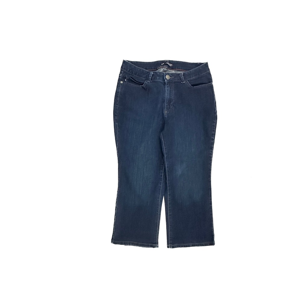 Lee Modern Series Curvy Fit Dark Wash Denim Capri Jeans Womens Size 14P